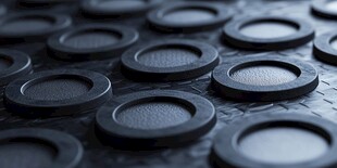 黑色圆环阵列特写