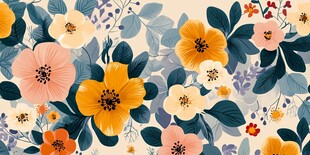 清新花卉图案背景