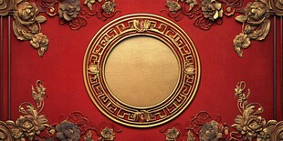 中式红金奢华边框背景