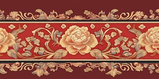 中式牡丹花卉古典花纹饰