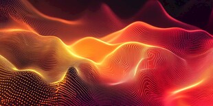 炫彩流动的抽象光影波浪