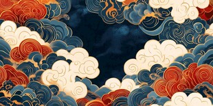 中式传统云纹图案背景