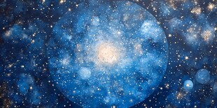 梦幻蓝色星系宇宙图景