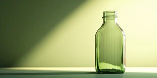 绿色玻璃瓶的光影之美