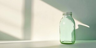 阳光下的空玻璃瓶