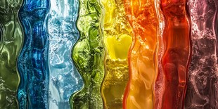 五彩流动液体的绚丽景象