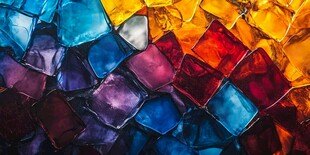 多彩碎冰拼接的绚丽画面