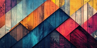 多彩拼接木纹几何背景图