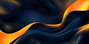 蓝橙渐变动感波浪背景图