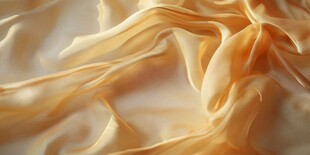 轻柔米黄色丝绸纹理特写