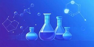 蓝色实验室器皿与化学元素