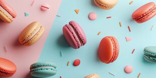 多彩马卡龙的甜蜜视觉盛宴