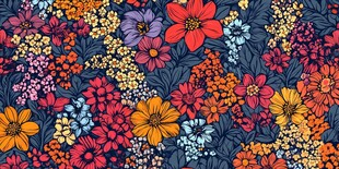 缤纷花卉图案 绚丽多彩