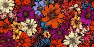 缤纷多彩花卉图案背景