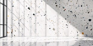 简约水磨石墙面室内空间