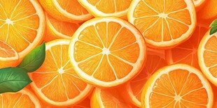 橙子切片图案 清新视觉盛宴