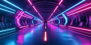 未来感霓虹科幻隧道空间