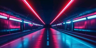 霓虹隧道 未来感光影之路