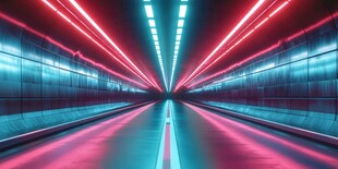 炫彩霓虹隧道未来感场景