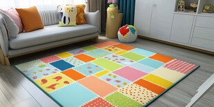 多彩儿童拼接地毯装饰客厅