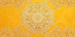 金色曼陀罗花纹背景图案
