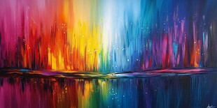 梦幻多彩的抽象光影世界