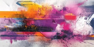 抽象多彩艺术笔触画作
