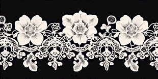 精致白色花卉蕾丝花边