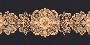 金色精美蕾丝花纹装饰