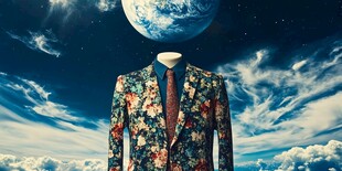 地球头的花西装奇幻形象