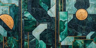 绿宝石几何装饰艺术图案