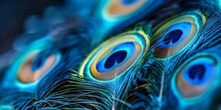孔雀羽毛特写 绚丽色彩