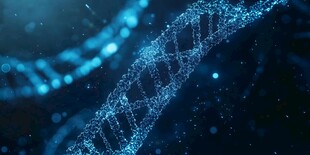 蓝色DNA链的科技视觉图