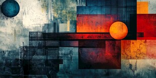 抽象几何艺术画作