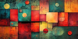 多彩几何抽象艺术图案