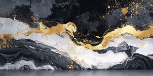 水墨金纹抽象艺术背景图