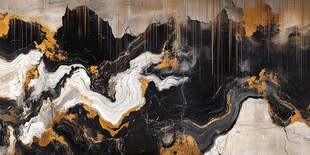 黑金抽象山水艺术画作