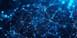 科技感蓝色网络连接画面