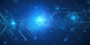 科技感蓝色几何线条背景图