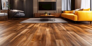 现代客厅的木质地板美学
