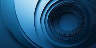 蓝色立体环形抽象背景图