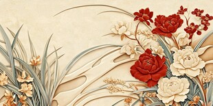 中式立体花卉装饰画