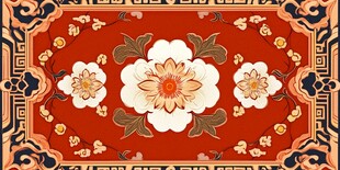 中式传统花卉图案装饰画