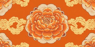 中式牡丹祥云传统图案