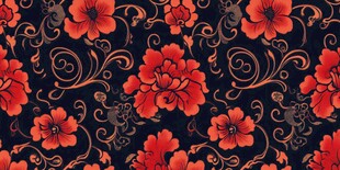 复古花卉深色底纹图案