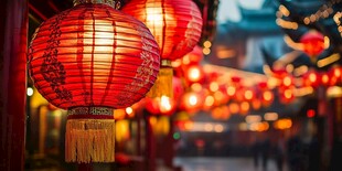 红灯笼点亮传统街道