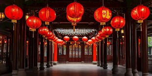 古廊红灯映 新春氛围感浓