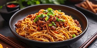 美味肉酱拌面诱人呈现