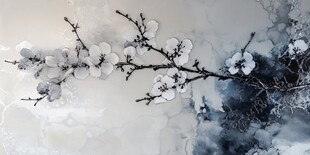 水墨梅花枝头绽