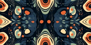 抽象几何对称花纹图案